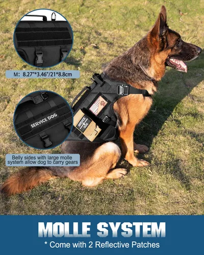 Vista 5 de Arnés táctico para perros - PETNANNY Chaleco para perro de servicio para perros grandes Cobertura corporal completa en arnés para perros de Rosa