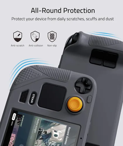 Vista 5 de 4 fundas protectoras Syntech compatibles con Steam Deck, funda de silicona con agarres antideslizantes para el pulgar
