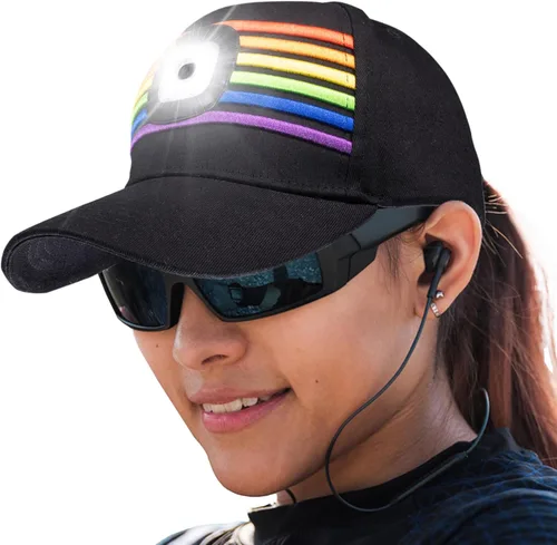Vista 10 de HEAD LIGHTZ Gorra de béisbol LED recargable, luz USB integrada con 3 niveles de brillo, perfecta para correr, caminar, acampar, sombrero iluminado
