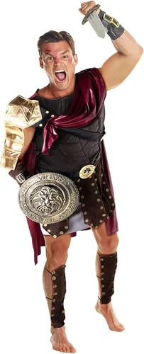 Vista 3 de Morph Mens Brown Roman Armor Gladiator Adults Roman Costume Roman Soldier Costume Adult