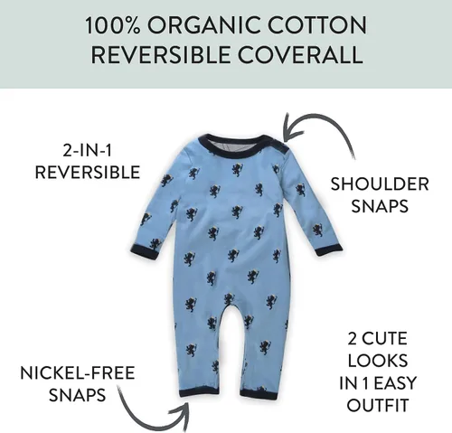 Vista 2 de HonestBaby Romper Coverall Sets One-piece Jumpsuit Organic Cotton (Legacy)