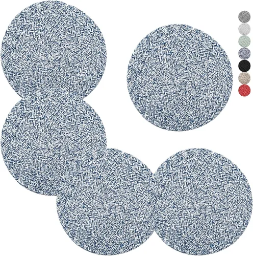 Vista 15 de Salvamanteles para platos calientes, ollas y sartenes, almohadillas calientes de 8 pulgadas, 5 piezas, soportes para ollas para cocina, tapete
