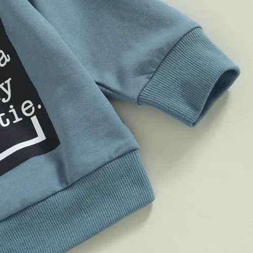 Vista 3 de Sasaerucure Conjunto de 2 piezas de sudadera de manga larga con cuello redondo y pantalones casuales para otoño e invierno