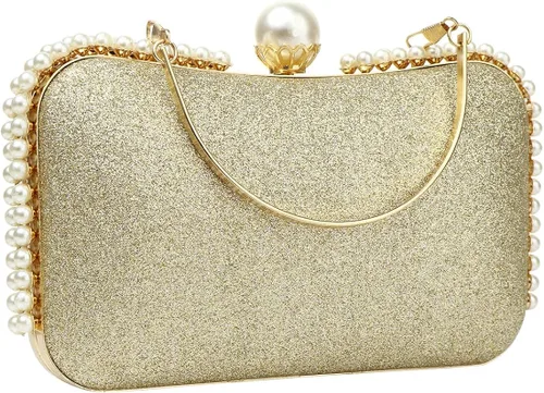 Vista 2 de Bolso cruzado con asa superior para mujer bolso de noche con cuentas brillantes bolso de mano para fiesta graduación boda cóctel