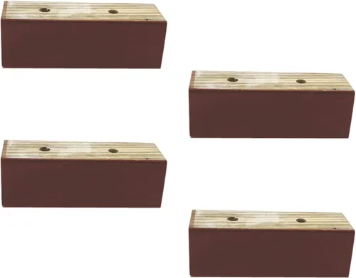 Vista 8 de Patas rectangulares elevadas de 2.0 in, bloque de madera maciza, patas de sofá, patas de muebles, patas de mesa de café, patas de cama, patas
