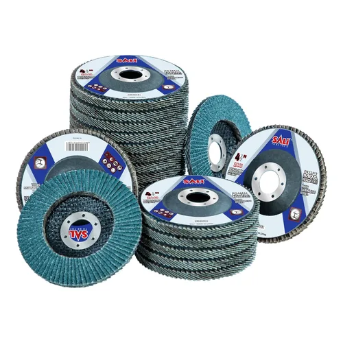 Vista 11 de Sali Paquete de 10 Discos de Láminas de Circonia Grano 40 de 4.5" x 7/8 Pulgadas Disco de Lijado Tipo Bisel #29 Grado Premium e Industrial Rueda