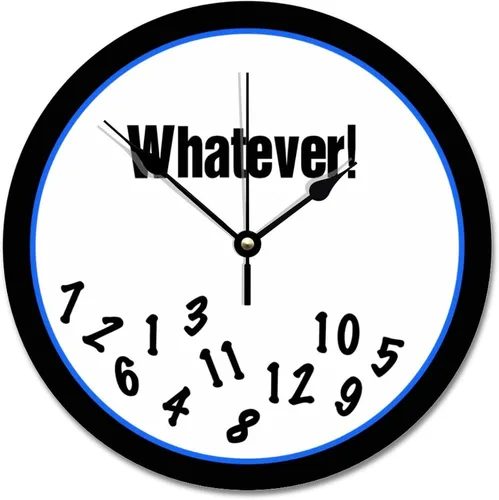 Vista 79 de Reloj de pared Whatever Modern Wood Clock de 10 pulgadas, silencioso, sin tictac, funciona con pilas, para sala de estar, dormitorio, cocina, A