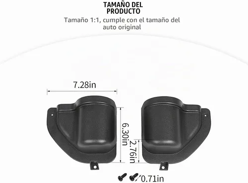 Vista 2 de JeCar Caja de almacenamiento para bolsillo de puerta delantera con portavasos para puerta delantera, accesorios interiores compatibles con Jeep