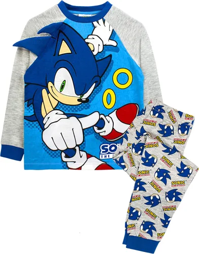 Vista 2 de Sonic The Hedgehog Pijama para niños, disfraz de personaje azul para niños, Gris