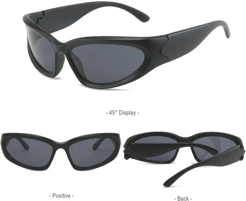 Vista 5 de Y2K - Lentes de sol envolventes para hombres y mujeres, accesorios de los años 2000, lentes cibernéticos, deportivos, motociclistas, protección UV400