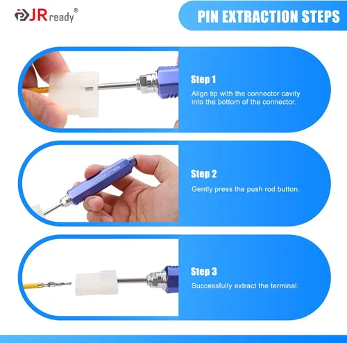 Vista 6 de JRready ST5391 Molex Pin Extractor Kit de herramientas para MLX 6.35/.093"/.062"/Micro-Fit 3.0/Mini-Fit Jr Pin Herramienta de extracción de clavijas