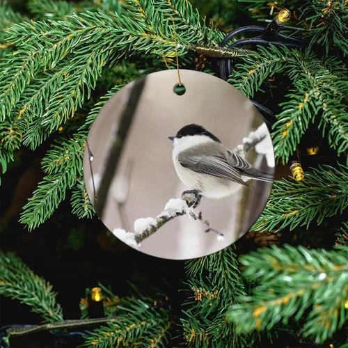 Vista 5 de Adornos para árbol de Navidad 2023 con diseño de sauce, pájaro, recuerdo de cerámica, decoración de árbol de Navidad, bola colgante de invierno