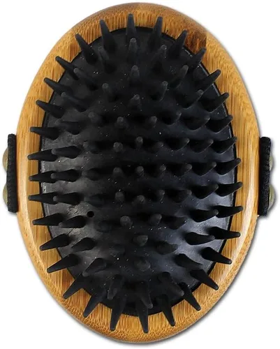 Vista 2 de Bamboo Groom Cepillo de curry con cerdas de goma para mascotas