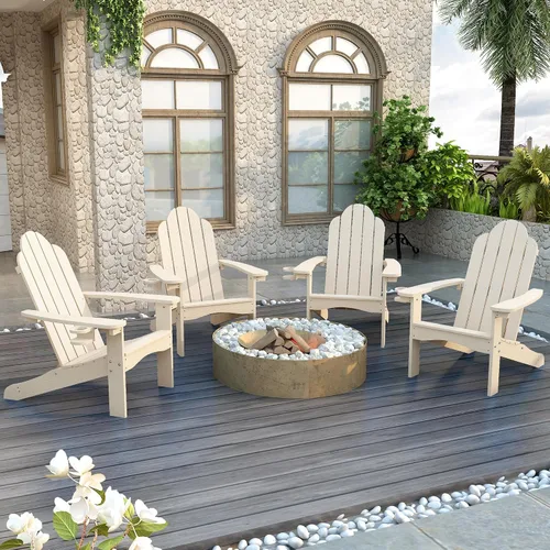 Vista 14 de LUE BONA HDPS Sillas Adirondack, 1 silla, patio exterior de larga duración para todas las estaciones, soporte para tazas oculto, 350 libras, azul