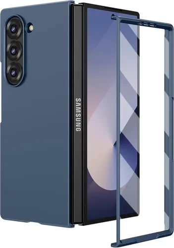 Vista 17 de Ruky Funda para Samsung Galaxy Z Fold 5, cubierta de cuerpo completo con protector de pantalla integrado, soporte de carga inalámbrica de PC duro