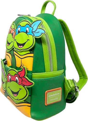 Vista 2 de Loungefly TMNT Teenage Mutant Ninja Turtles Squad - Bolso de hombro con doble correa para mujer