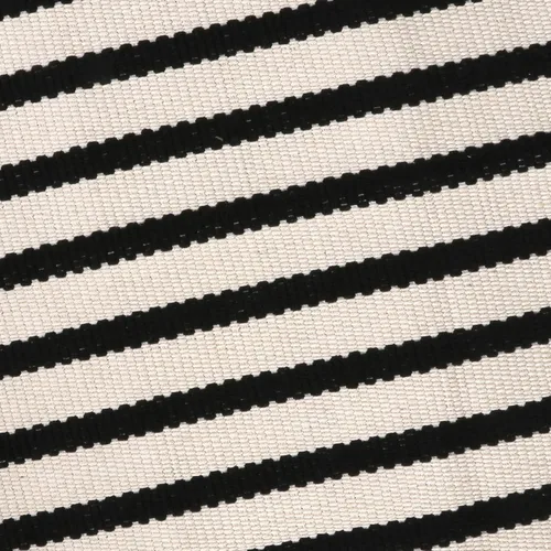 Vista 5 de LEEVAN Alfombra de capas de 2 x 3 para porche delantero, pequeño, a rayas Negro y crema