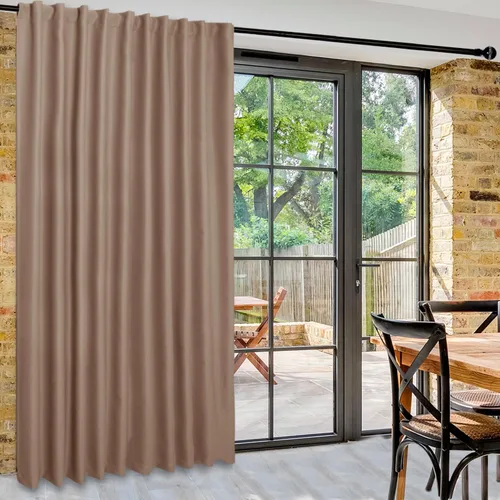 Vista 83 de DWCN Cortina opaca divisora de privacidad para puerta corrediza de patio, cortinas térmicas extra anchas con pestaña trasera y bolsillo para barra