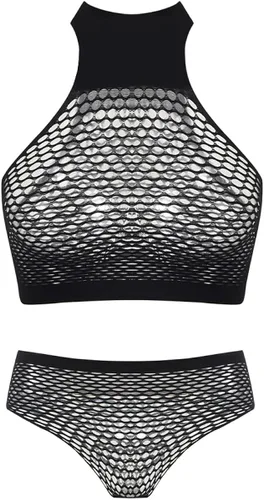Vista 4 de Buitifo Conjunto de lencería para mujer body de red para dormir sexy
