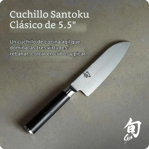 Vista 2 de Shun Cuchillo Santoku clásico de 5 1/2" Negro