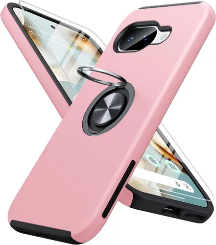 Vista 48 de JAME Funda delgada para Google Pixel 7 Pro, soporte de anillo a prueba de Azul