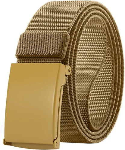 Vista 23 de DOOPAI Cinturón de lona con tela elástica, ajuste elástico, hebilla militar superior - ajustable, cortado a medida