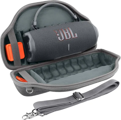 Vista 13 de co2CREA Case for JBL Charge 6 Portable Bluetooth Speaker, Blue Acolchado de espuma de alta densidad, mango reforzado, correa de hombro desmontable