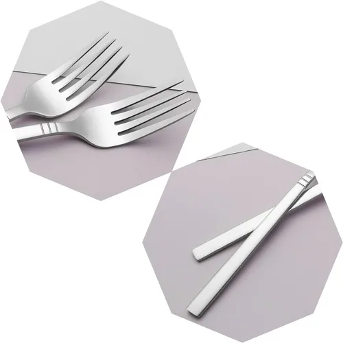 Vista 3 de Morcte Tenedor de postre de acero inoxidable, juego de 12