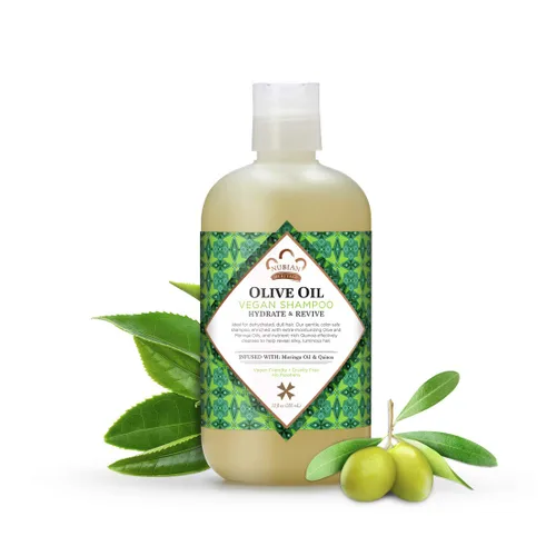 Vista 4 de Nubian Heritage Champú para cabello seco Aceite de Oliva Hidratar y Revivir 12 oz