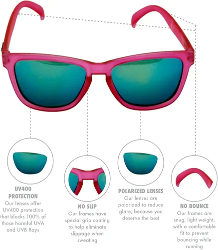 Vista 2 de Lentes de sol polarizados para los UV, antideslizantes, sin rebote, de Goodr, Rosado