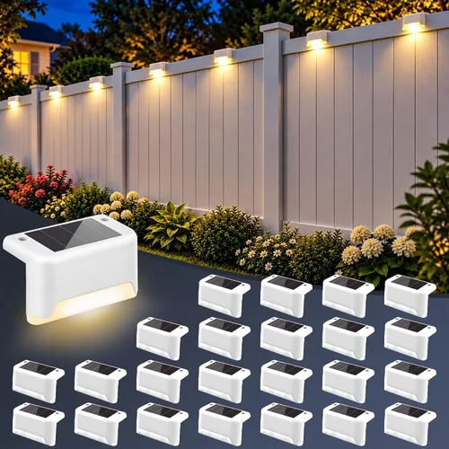 Vista 4 de SOLPEX Paquete de 24 luces solares de cubierta para exteriores Blanco cálido