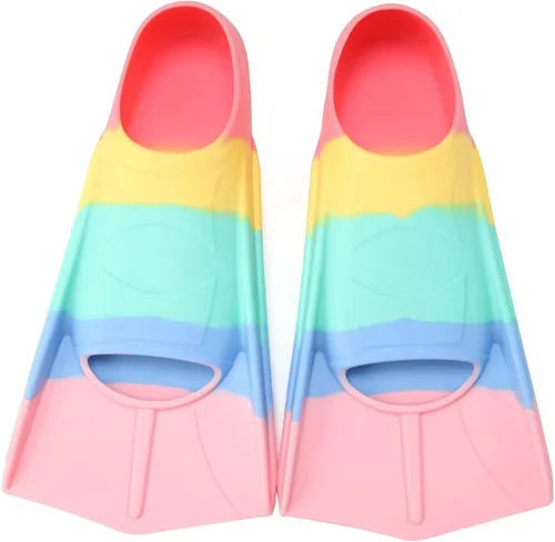 Vista 51 de Aletas de natación para niños, aletas cortas para niños y jóvenes, aletas de natación para entrenamiento de natación para niños, niñas, niños