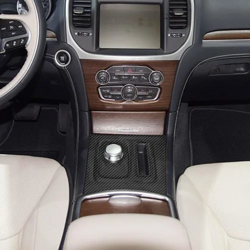 Vista 7 de RT-TCZ Para Chrysler 300C Cambio de engranajes Panel Trim Cubierta Compatible con Chrysler 300/300C 2015 Up Fibra de Carbono Interior Accesorios