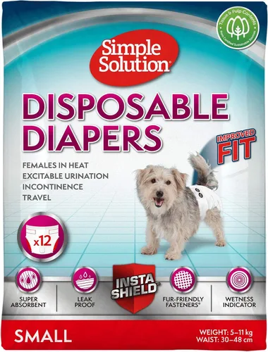 Vista 9 de Simple Solution Pañales para perros desechables, 12 unidades, XS