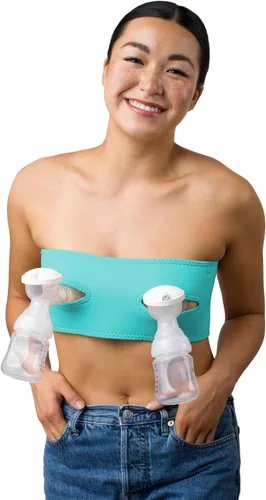Vista 9 de Brasier de bombeo manos libres, brasier de extractor de leche para bombas de lactancia materna para mujeres, bustier de bombeo manos libres Negro