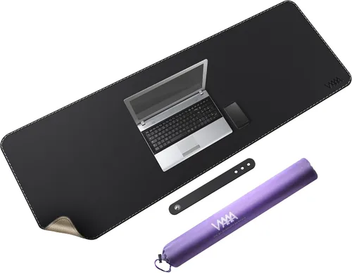 Vista 20 de Vyaaa 63" x 24" PU Leather Desk Mat, Black Large Mouse Pad Extra Large Office Desk Mat, Non-Slip Desk Blotter, Laptop Desk Pad, Waterproof Desk