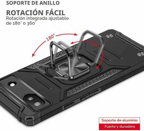 Vista 5 de HNHYGETE Funda para Pixel 6a con protector de pantalla HD, soporte giratorio de grado militar de 360° (resistente) a prueba de golpes para Google