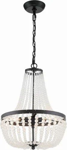 Vista 3 de Crystorama Rylee - Lámpara de araña negra mate de 3 luces Negro