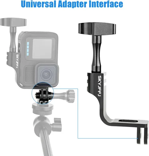 Vista 7 de Adaptador de soporte vertical de aluminio de 90 grados para GoPro Hero 13/12/11/10/9 Negro (ala voladora)