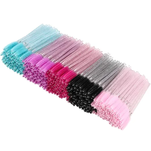 Vista 11 de Tbestmax 500 Varitas de Rímel Desechables Cepillo de Pestañas Spoolies para Ceja Extensión de Pestañas de Ojo, Kits de Aplicadores de Brochas de 5