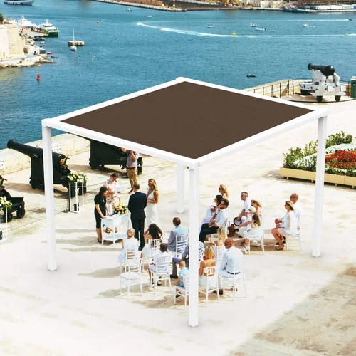 Vista 7 de Pantalla de tela 90% de privacidad de 10 x 10 pies, paño para parasol con ojales reforzados para patio al aire libre, toldo, porche, pérgola