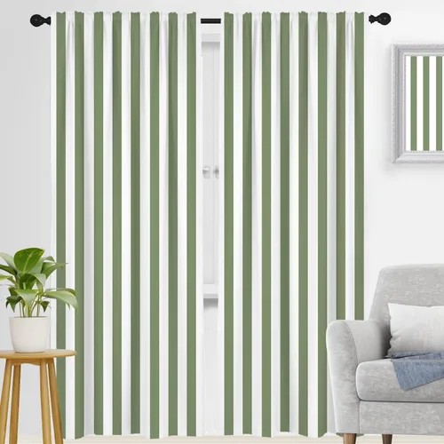 Vista 31 de zokyer Cortinas de ventana a rayas beige crema, modernas rayas verticales de 63 pulgadas de largo, 2 paneles, cortinas bohemias neutras para niños