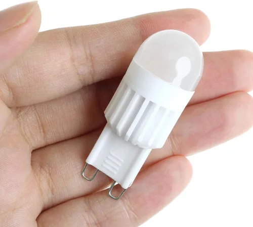 Vista 5 de G9 2 unids 110V 3W blanco cálido mini regulable 360 grados cerámica alta potencia LED G9 bombilla luz para el hogar, edificio, entretenimiento