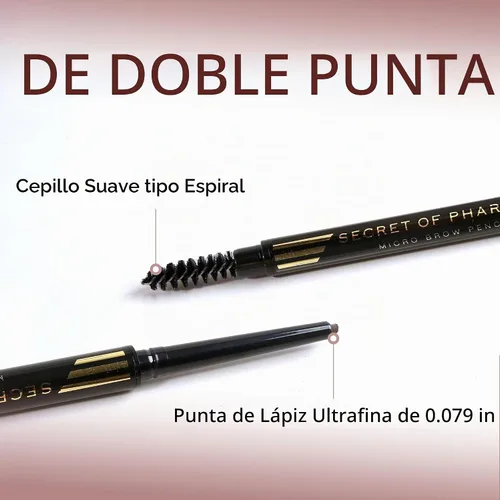 Vista 4 de EBIN NEW YORK Micro Lápiz de cejas negro natural Punta ultrafina para trazos precisos similares al cabello Define las cejas Cepillo suave