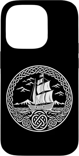Vista 16 de Funda para iPhone 11 Pro Max Ship Sailing de mitología nórdica con nudos celtas