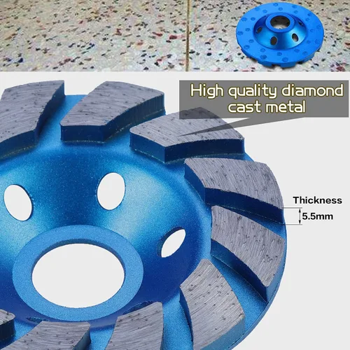 Vista 3 de TM disco de 4 pulgadas para molienda de diamantes de turbo de hormigón para amoladora de ángulo de trabajo duro 12 segs