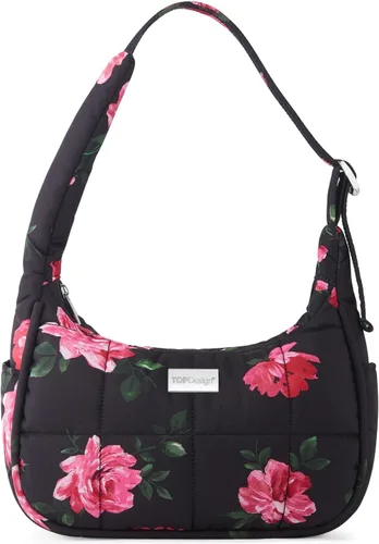 Vista 14 de TOPDesign Bolso de hombro acolchado para mujer, bolso de mano ultraligero con cremallera, correa ajustable