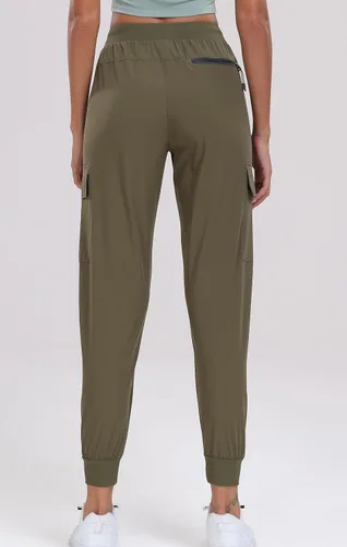 Vista 2 de Oalka Pantalones cargo de senderismo para mujer, ligeros, con bolsillos de viaje, de secado rápido