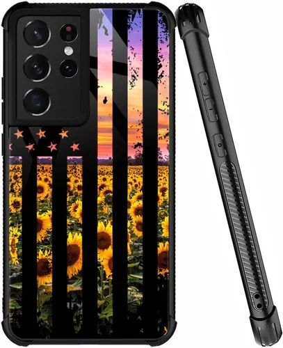Vista 32 de ZHEGAILIAN Funda compatible con Samsung Galaxy S21, funda de vidrio orgánico para niñas, mujeres y hombres, diseño de cuatro esquinas, antiarañazos