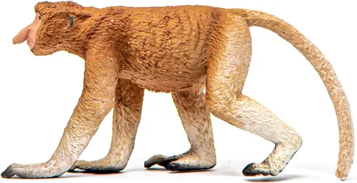 Vista 5 de Schleich Wild Life - Figura realista de mono Proboscis – Auténtico y altamente detallado juguete de animales salvajes, duradero para la educación